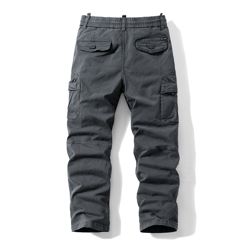 Herren Relaxed-Fit Canvas‑Cargohose mit Elastikbund, verdecktem Tunnelzug und Mehrfach‑Klappentaschen Echo Archiv