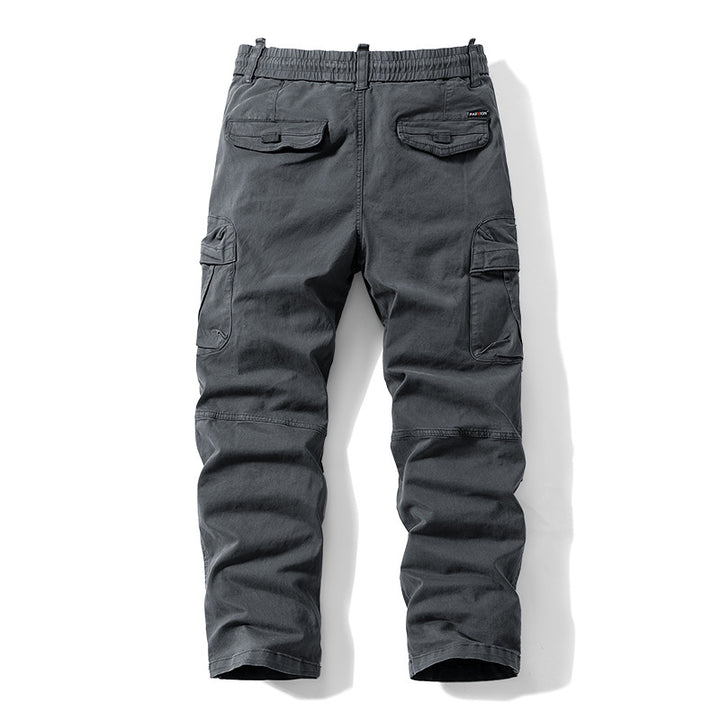Herren Relaxed-Fit Canvas‑Cargohose mit Elastikbund, verdecktem Tunnelzug und Mehrfach‑Klappentaschen Echo Archiv