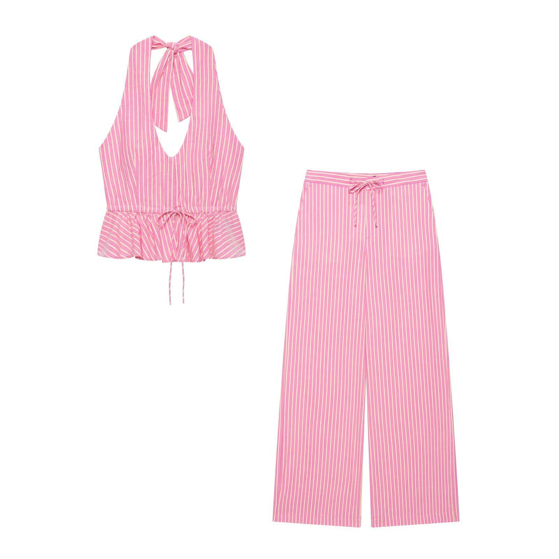 Damen Weite Palazzo‑Hose mit hohem Bund und Tunnelzug Echo Archiv