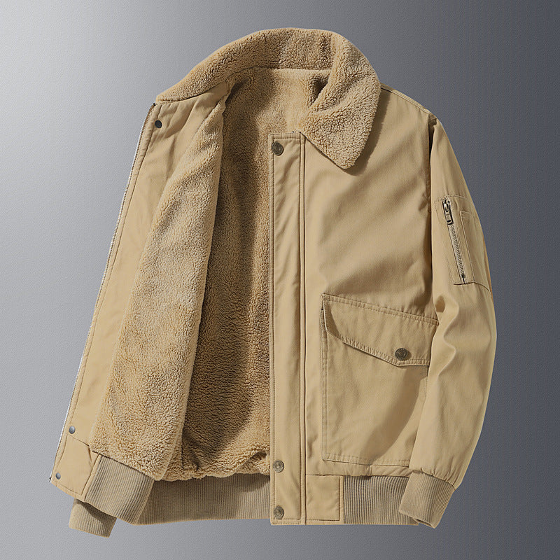 Herren Thermo-Pilotenblouson mit durchgehendem Teddyfleece, Pattentaschen und Ärmel-Organizer Echo Archiv