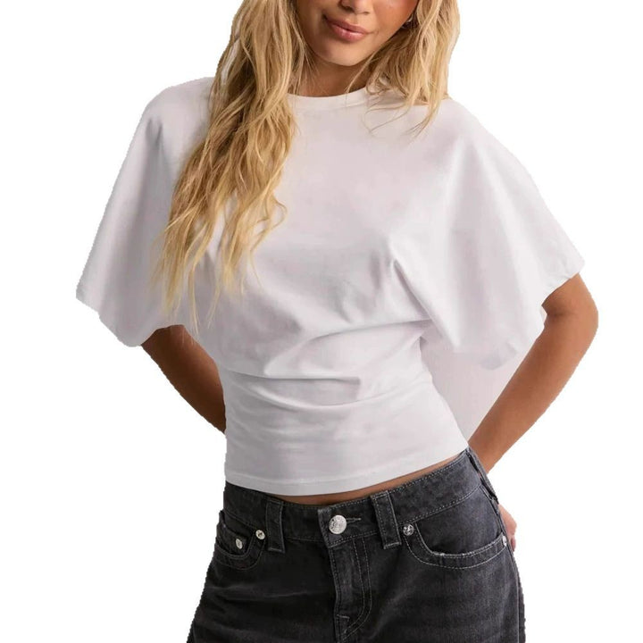 Damen lässiges Crop-Top mit weichem Griff und überschnittenen Schultern Echo Archiv