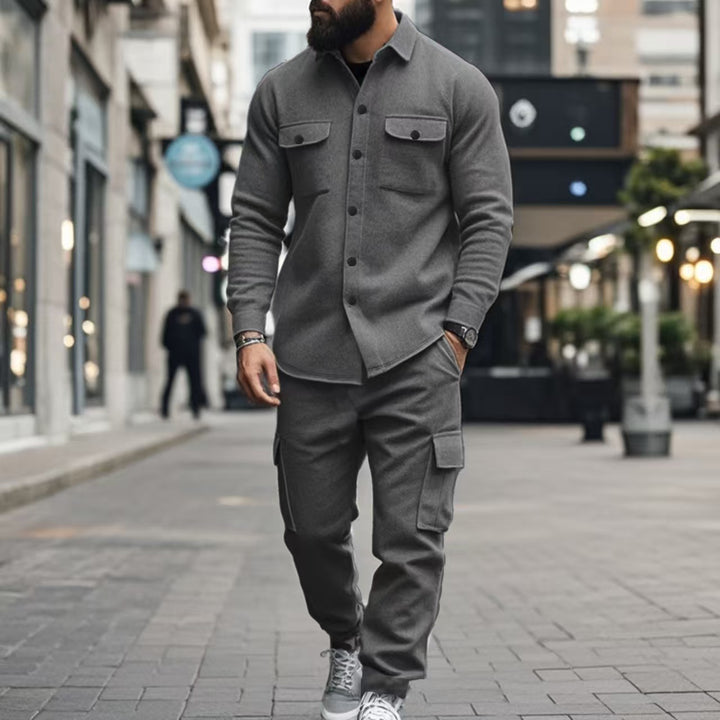 Herren Pflegeleichte und stylische Cargo-Hose mit Knöpfen Echoarchiv