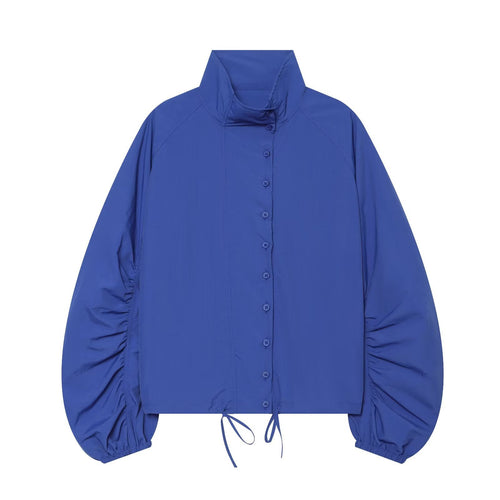 Damen Kurzjacke mit gerafften Ballonärmeln, Stehkragen und Tunnelzug Echo Archiv