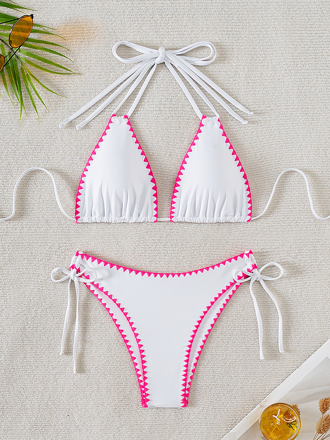 Damen Triangel-Bikini mit verspielten Kontrastnähten Echo Archiv