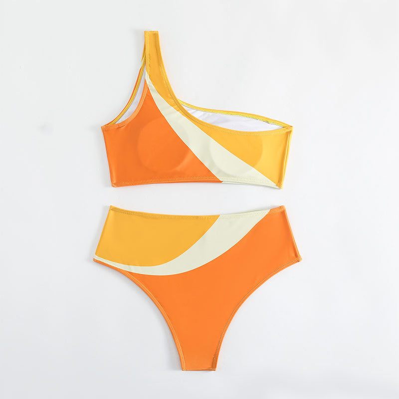 Damen Einseitiger Bikini mit farblich abgestimmtem Design Echo Archiv