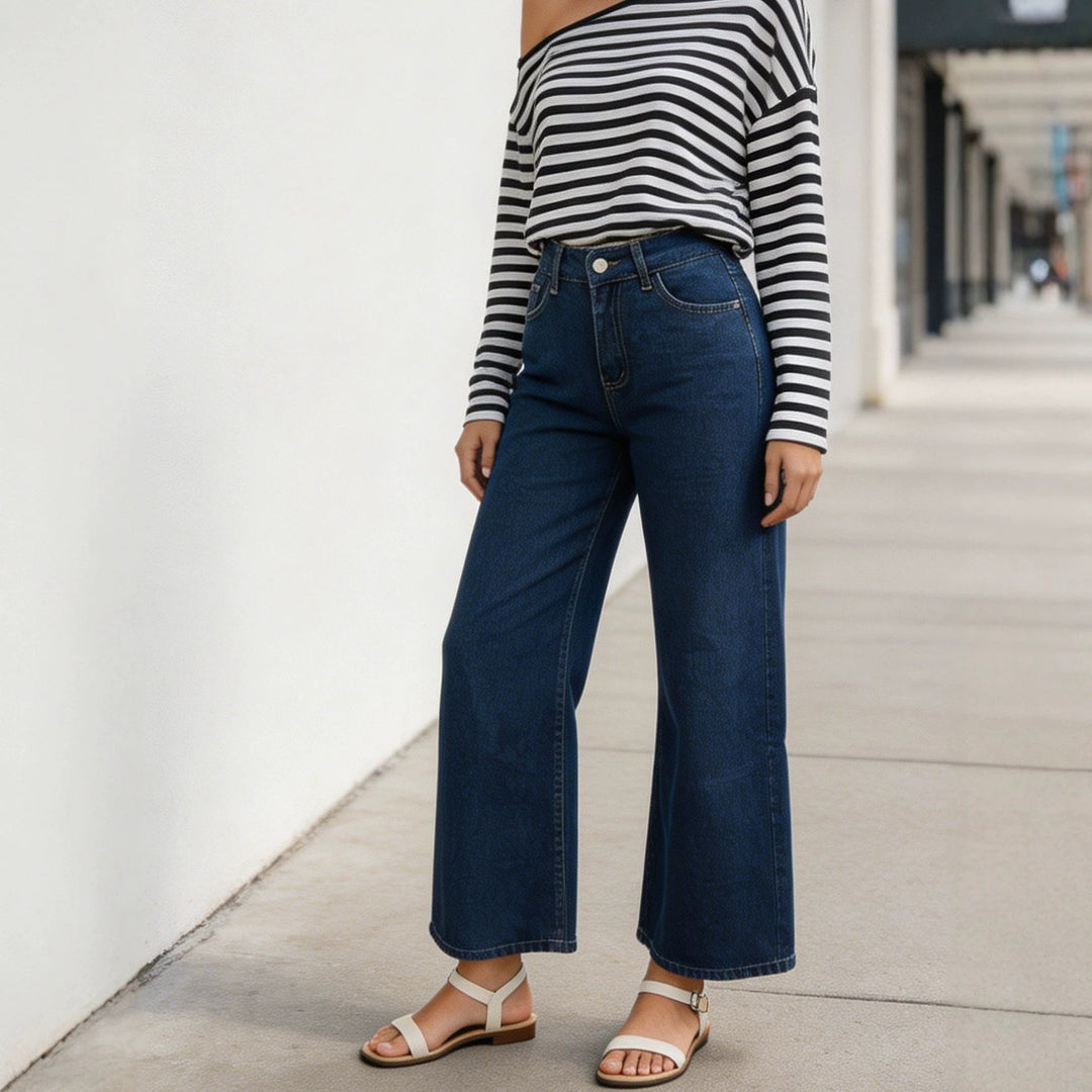 Damen nan High‑Waist Wide‑Leg-Jeans mit weitem Bein und klassischem Five‑Pocket-Schnitt Echo Archiv