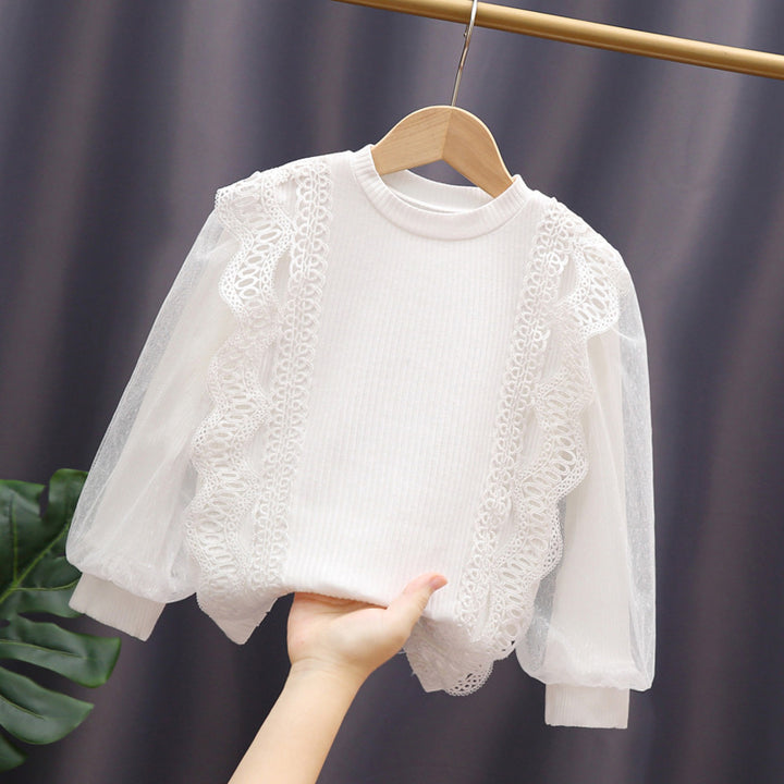 Mädchen Sweatshirt mit romantischen Rüschenärmeln Echo Archiv