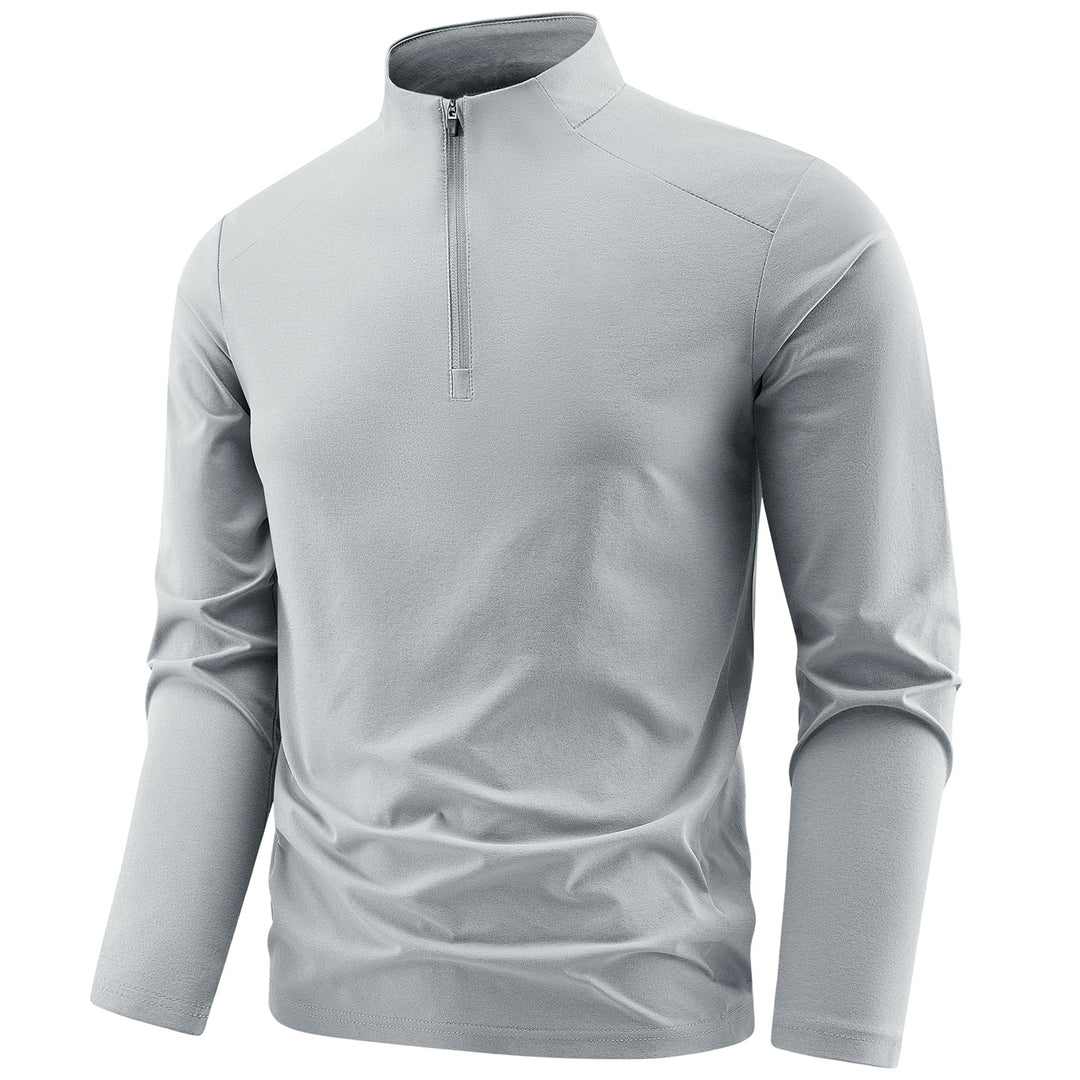 Herren Langarm-Performance-Halbzip-Trainingsshirt mit Stehkragen und atmungsaktivem Funktionsmaterial Echoarchiv