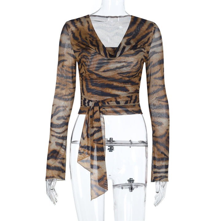 Damen Wickeloberteil mit tiefem V-Ausschnitt und eleganten Rüschendetails Echo Archiv