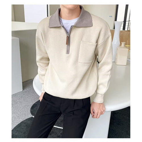 Herren Elegante Sweatjacke mit Stehkragen und Reißverschluss – Taviero