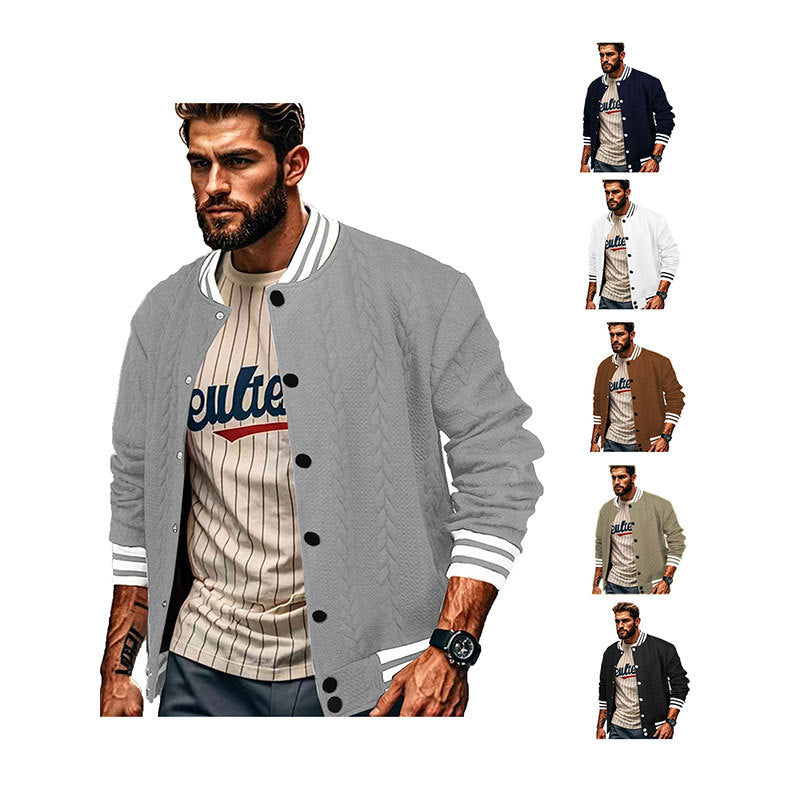 Herren Sportswear-Bomberjacke mit strukturiertem Design und Kontraststreifen Echoarchiv