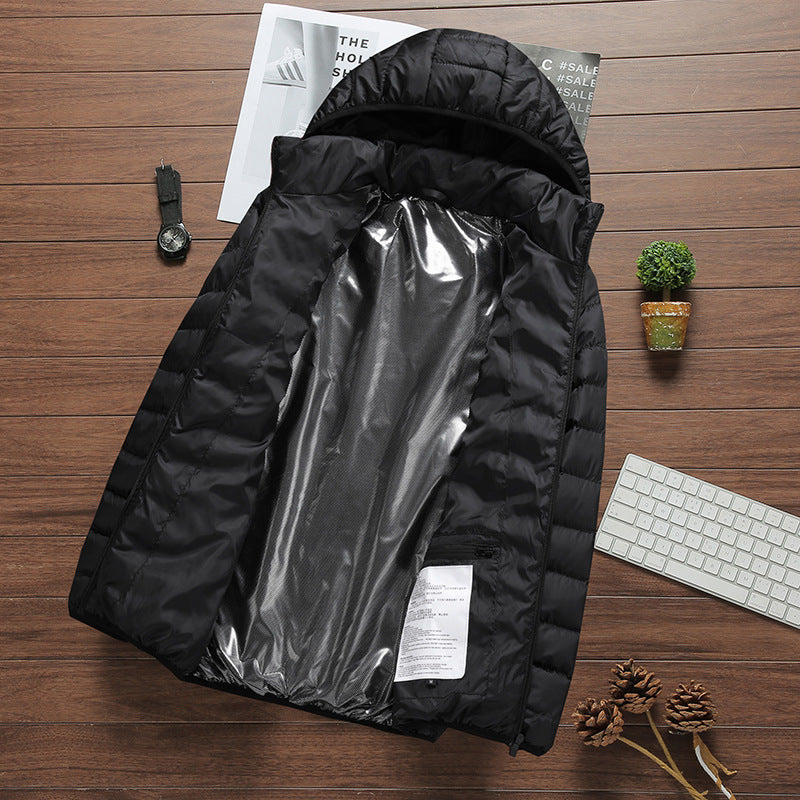 Herren leichte gesteppte Kapuzen‑Steppjacke mit Thermofüllung und packbarer Konstruktion – Taviero