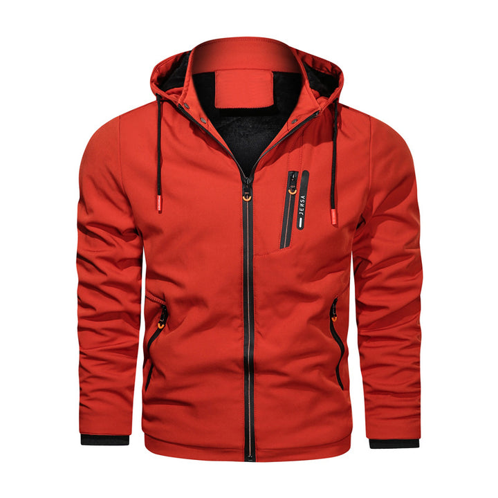 Herren sportliche Funktionsjacke mit verstellbarer Kapuze und atmungsaktivem Material Echoarchiv