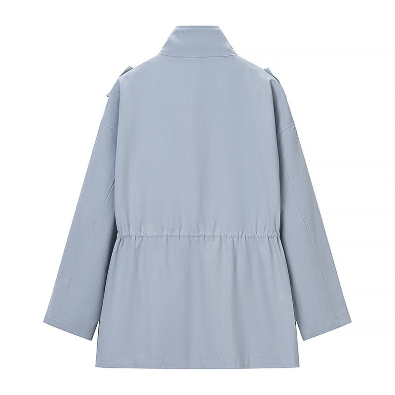 Damen Fieldjacke im Utility-Stil mit Tunnelzugtaillierung, Pattentaschen und Stehkragen Echo Archiv