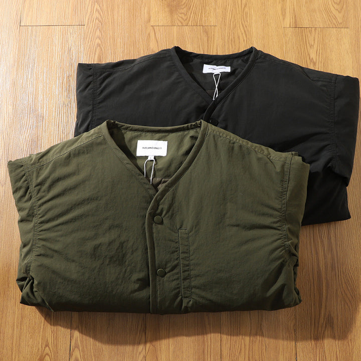 Herren Lässige Steppjacke mit Druckknöpfen Echo Archiv