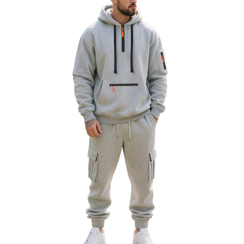 Freizeitanzug Herren mit Hoodie und Cargo Jogginghose – Marzano