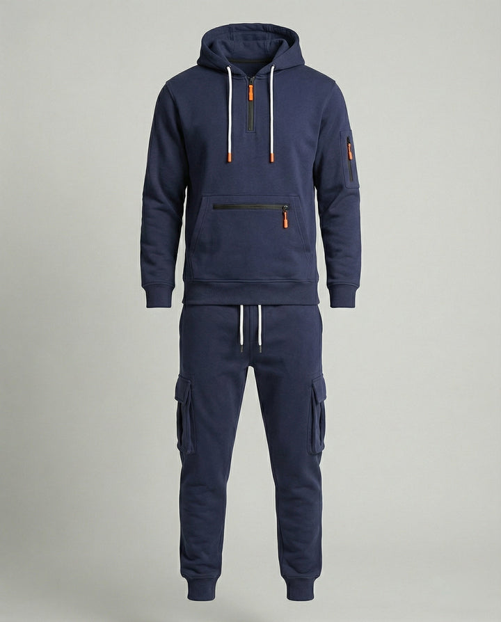 Freizeitanzug Herren mit Hoodie und Cargo Jogginghose – Marzano