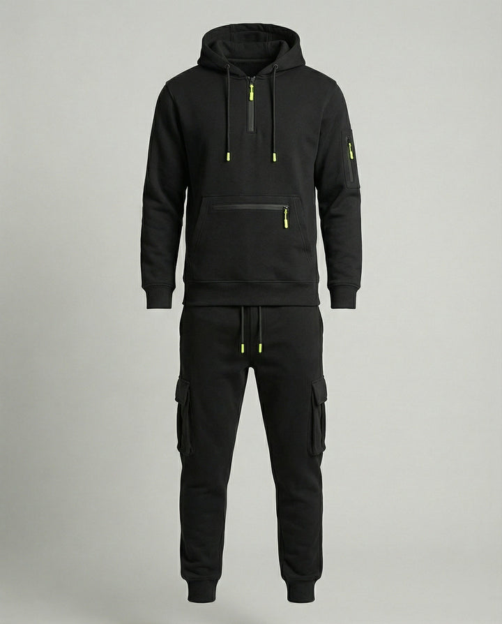 Freizeitanzug Herren mit Hoodie und Cargo Jogginghose – Marzano