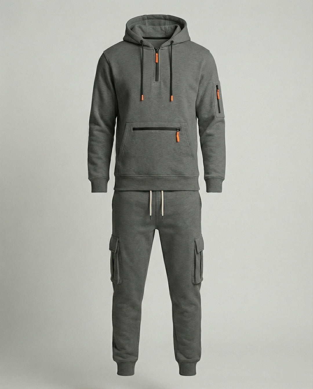 Freizeitanzug Herren mit Hoodie und Cargo Jogginghose – Marzano