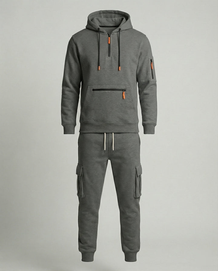 Freizeitanzug Herren mit Hoodie und Cargo Jogginghose – Marzano