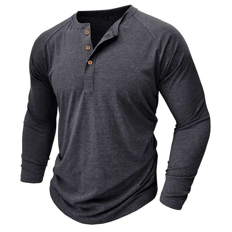 Herren Langarm-Henley-Shirt mit modernem Schnitt und einzigartigen Details Echoarchiv