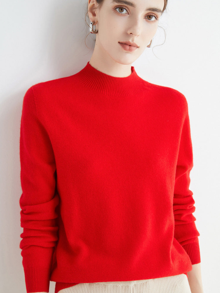 Damen Kurz-Mockneck-Pullover aus Kaschmir‑Look mit leichter Flauschoptik Echoarchiv