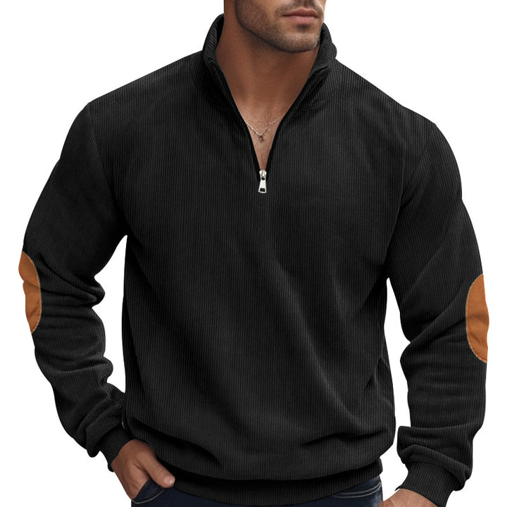 Herren Pullover mit halbem Reißverschluss und strukturiertem Design Echoarchiv