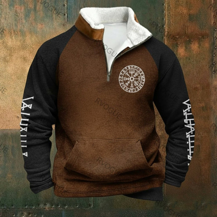 Herren Urbaner Fleece Pullover mit Baum-Motiv Echoarchiv