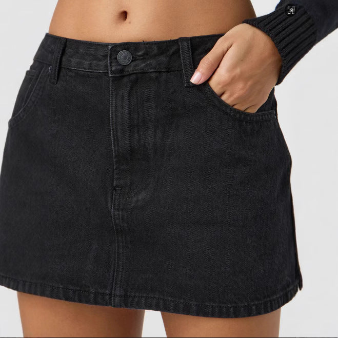 Damen Denim-Minirock mit modischen Taschen und klassischem Schnitt Echo Archiv