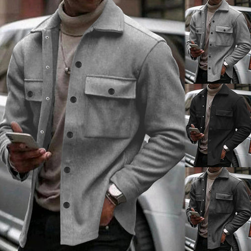 Herren Overshirt-Jacke im Shacket-Stil mit aufgesetzten Brusttaschen Echoarchiv