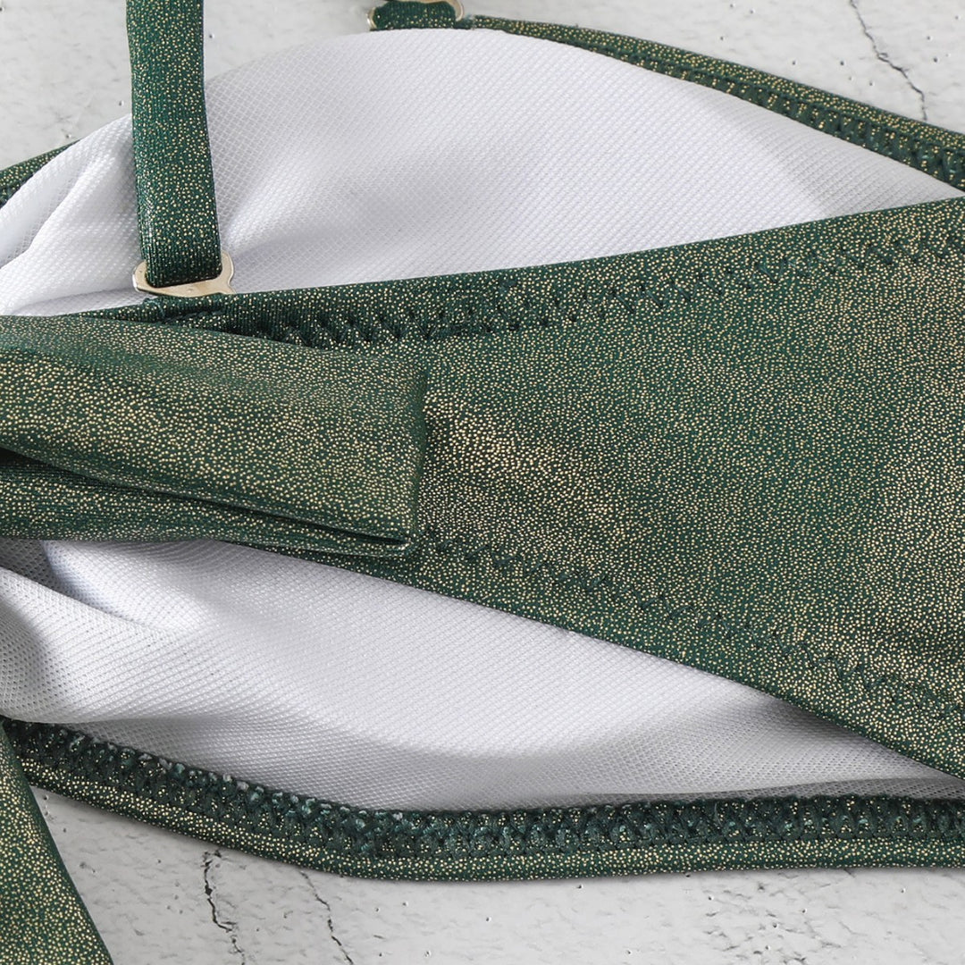 Damen Glänzender zwei-teiliger Bikini mit eleganter Verzierung Echo Archiv