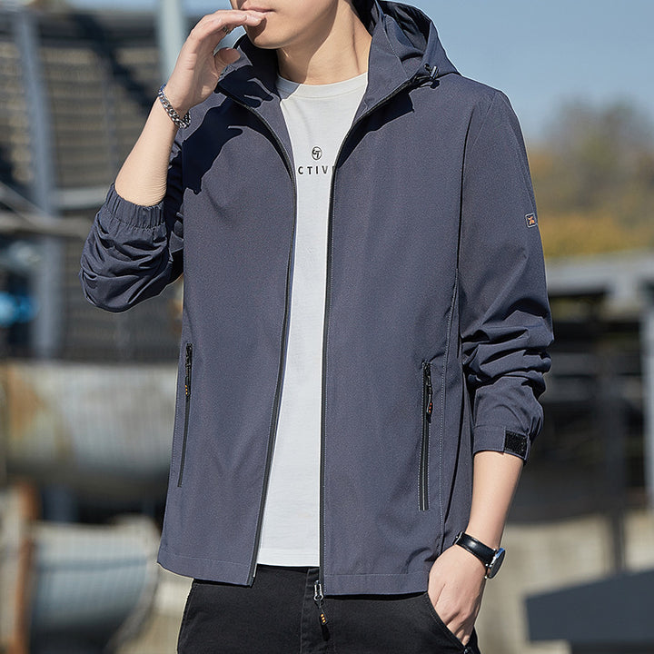 Herren Leichte Funktionsjacke mit verstellbarer Kapuze Echo Archiv