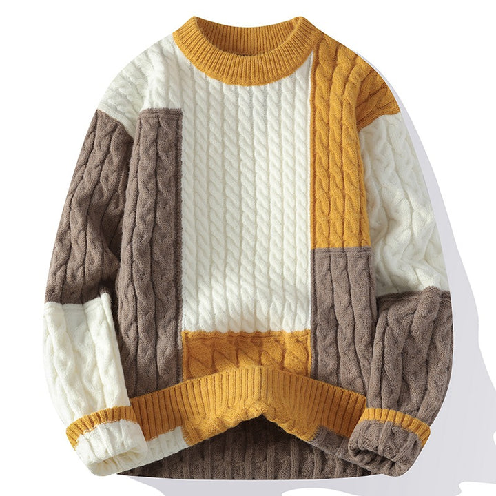Herren modischer Pullover im Kabelstrickdesign Echoarchiv