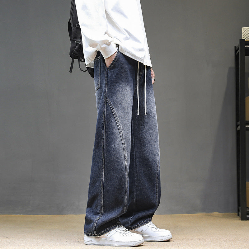 Herren Weitgeschnittene Jeanshose mit elastischem Bund und modernem Design Echoarchiv