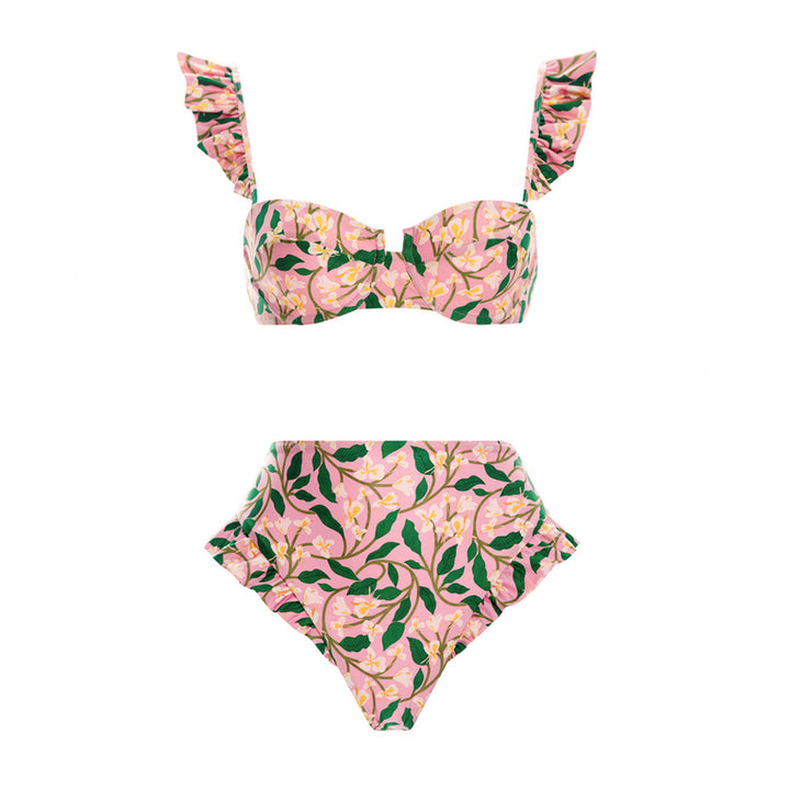 Damen Bikiniset mit verspielten Rüschendetails Echo Archiv