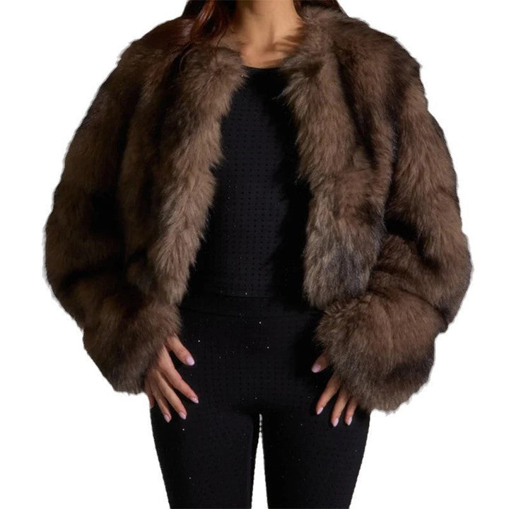 Damen Pelzjacke mit langen, weichen Ärmeln Echoarchiv