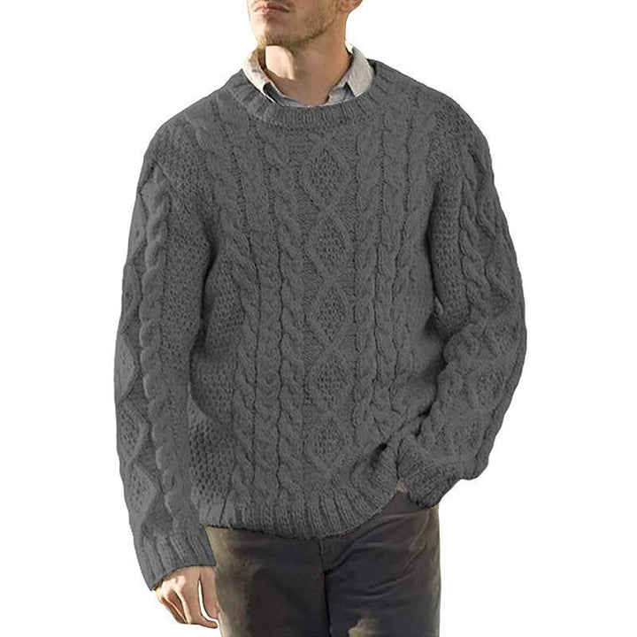 Herren Grobstrickpullover mit klassischem Zopfmuster Echoarchiv
