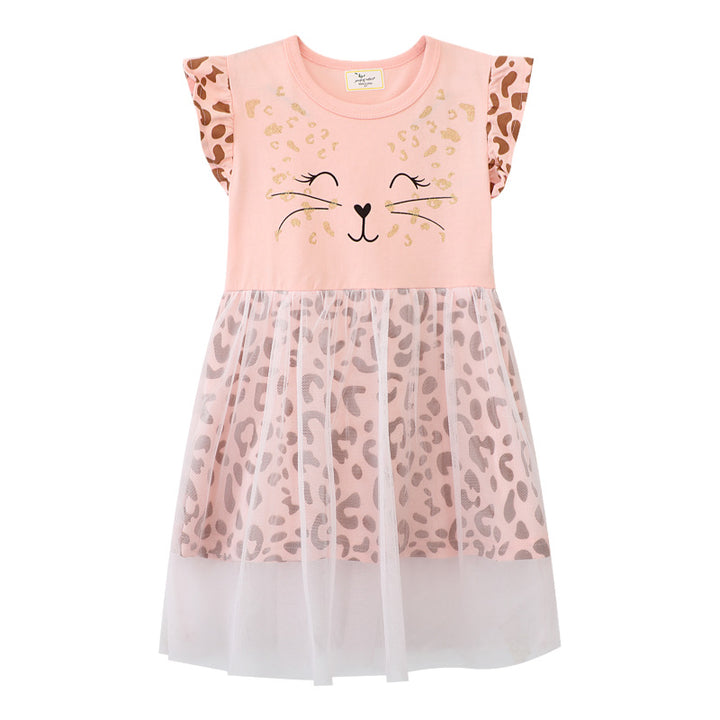 Mädchen Kleid mit Tiermotiv und Tüllunterrock Echo Archiv