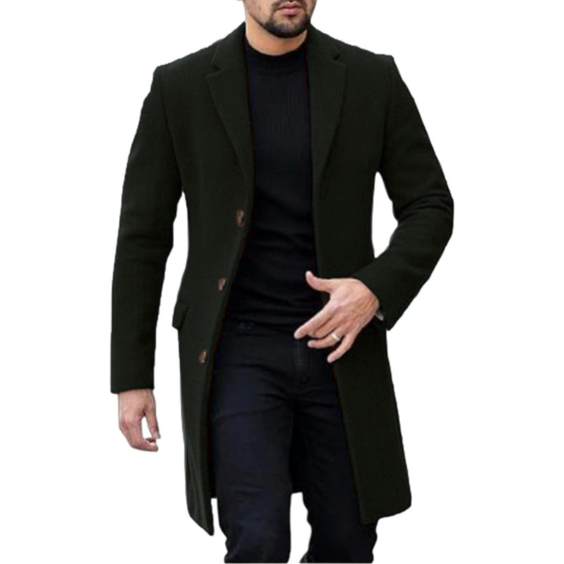 Herren eleganter Wollmantel mit modernem Schnitt und praktischen Taschen Echoarchiv