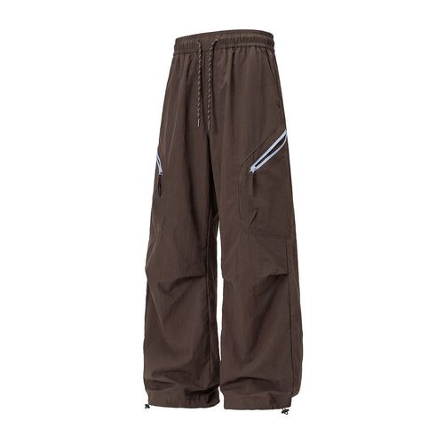 Unisex Weite Outdoor-Cargohose mit Kordelzugbund, schrägen Reißverschlusstaschen und verstellbarem Beinabschluss Echo Archiv