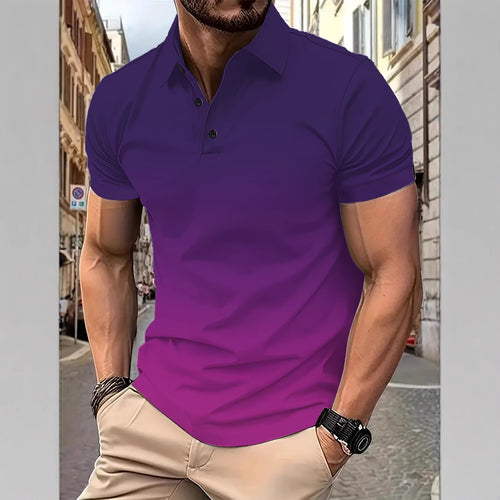 Herren Poloshirt mit stilvollem Farbverlauf und komfortablem Schnitt Echoarchiv