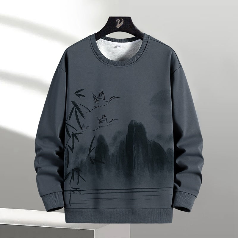 Unisex Oversize‑Sweatshirt mit Pinsel‑Print & geripptem Saum Echoarchiv