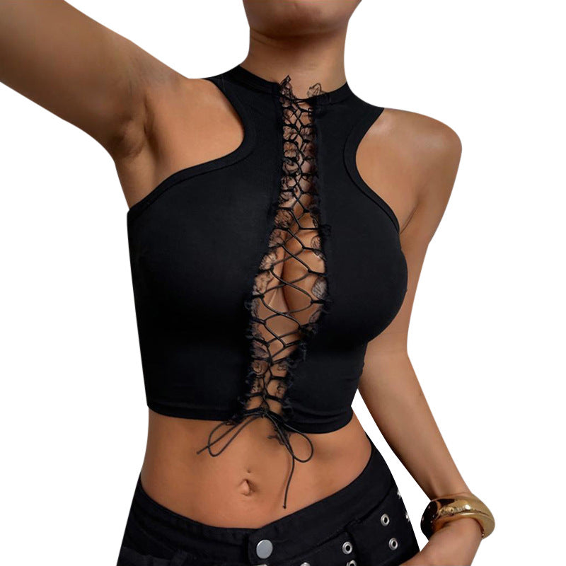 Damen Crop-Top mit dekorativem Schnür-Detail Echo Archiv