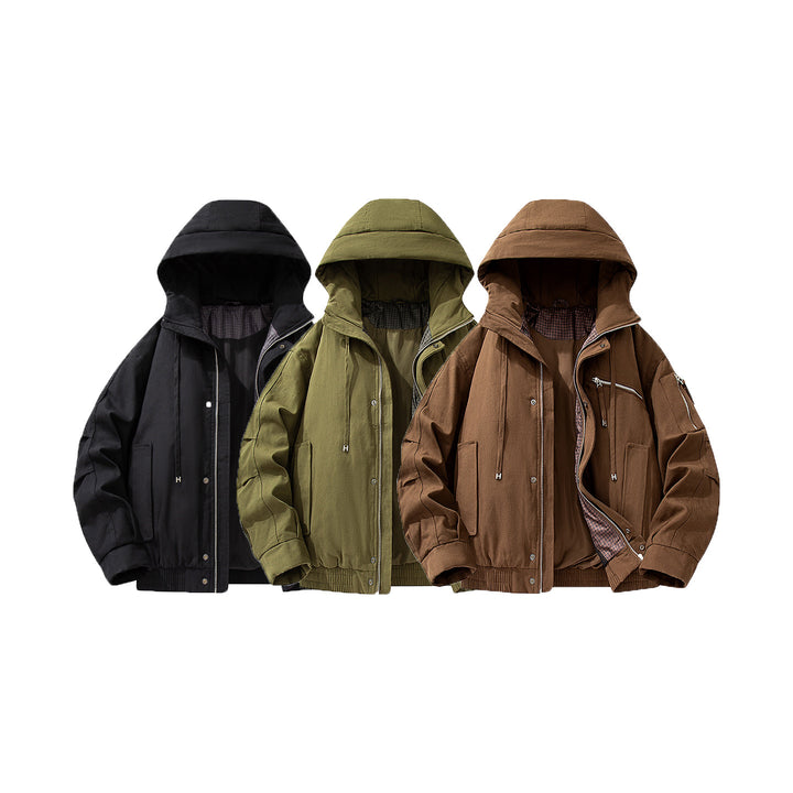 Herren Utility-Kapuzenjacke mit Reißverschluss, multifunktionalen Taschen und elastischem Saum Echo Archiv