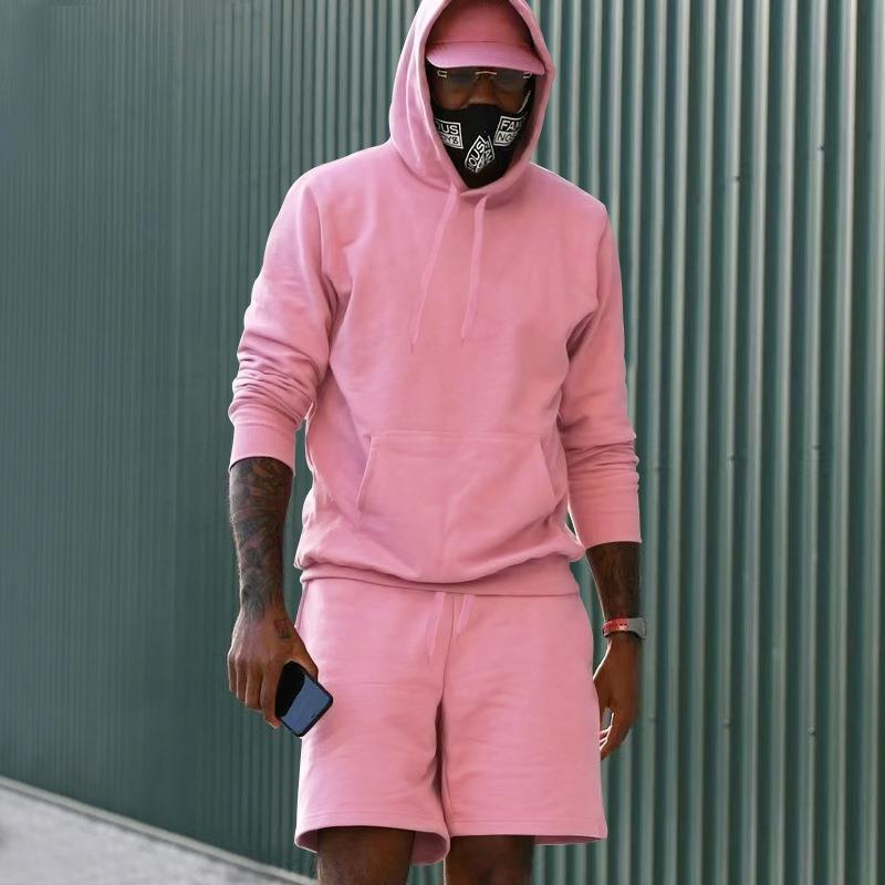 Echoarchiv Herren Hoodie-Shorts-Set mit Kängurutasche