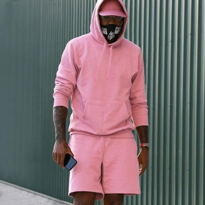 Echoarchiv Herren Hoodie-Shorts-Set mit Kängurutasche