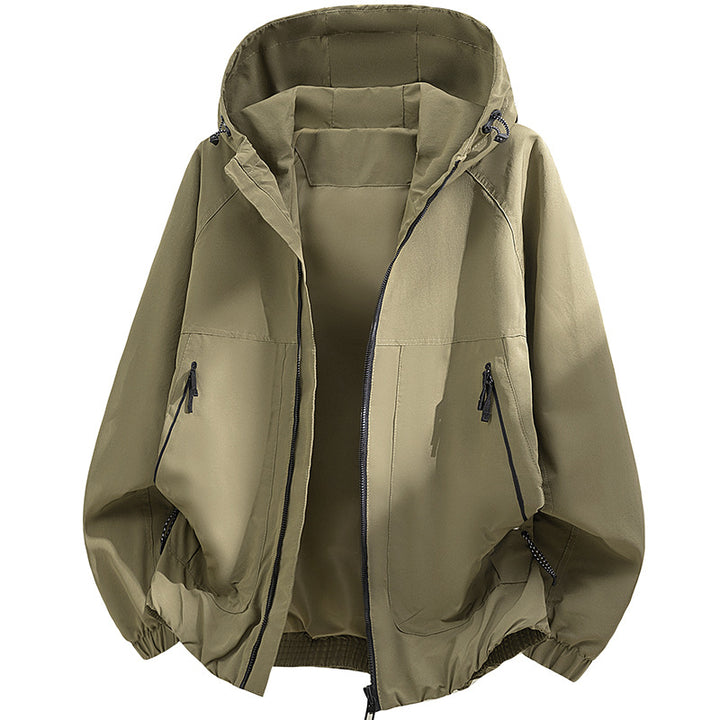 Herren Oversized Kapuzen‑Softshelljacke mit technischer Oberfläche und Kordelzugsaum Echo Archiv