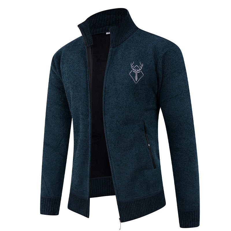 Herren Strickjacke mit hohem Kragen und praktischen Reißverschlusstaschen Echoarchiv