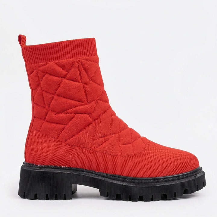 Damen Modische Stiefel mit strukturiertem Obermaterial und rutschfester Profilsohle Echoarchiv