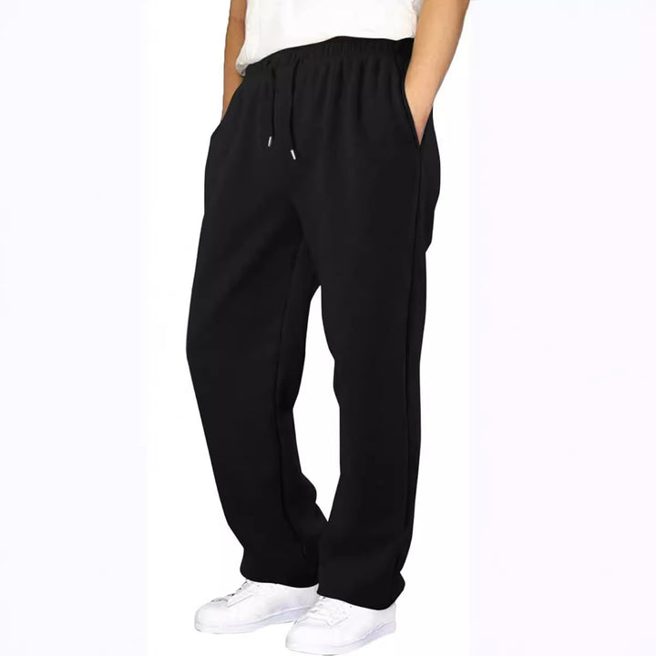 Herren Relaxed-Fit Sweatpants mit geradem Bein Fleece-Innenfutter und elastischem Kordelbund – Marzano